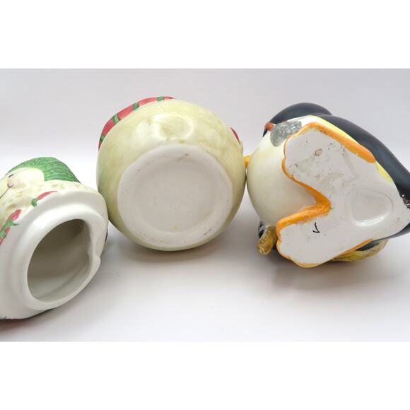 BICO Snowman and Penguin Cream and Sugar Set Christmas Ceramic Winter Serveware - Picture 9 of 14